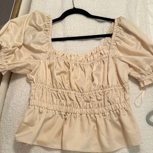 ANTONIO MELANI Cream Ruched Blouse